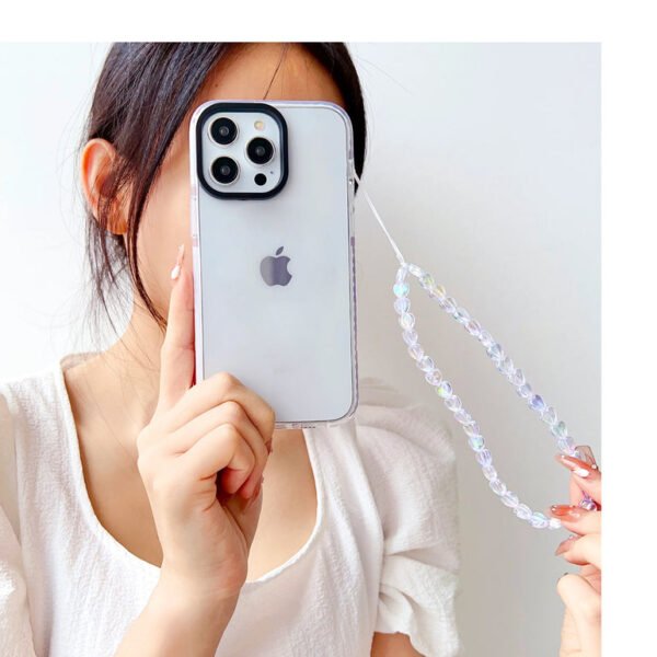 Transparent Silicon Impact Case for iPhone With White Heart Charm - Image 2