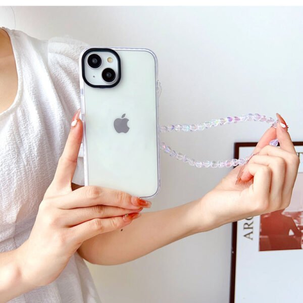 Transparent Silicon Impact Case for iPhone With White Heart Charm