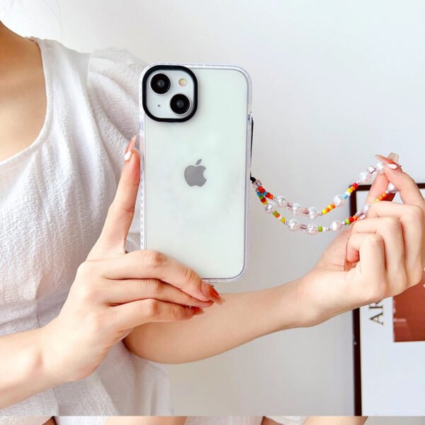 Transparent Silicon Impact Case for iPhone With Colorful Beaded Charm - Image 2