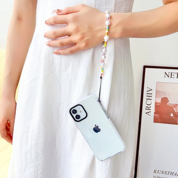 Transparent Silicon Impact Case for iPhone With Colorful Beaded Charm - Image 4