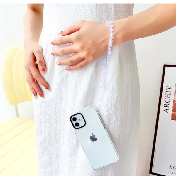 Transparent Silicon Impact Case for iPhone With White Heart Charm - Image 4