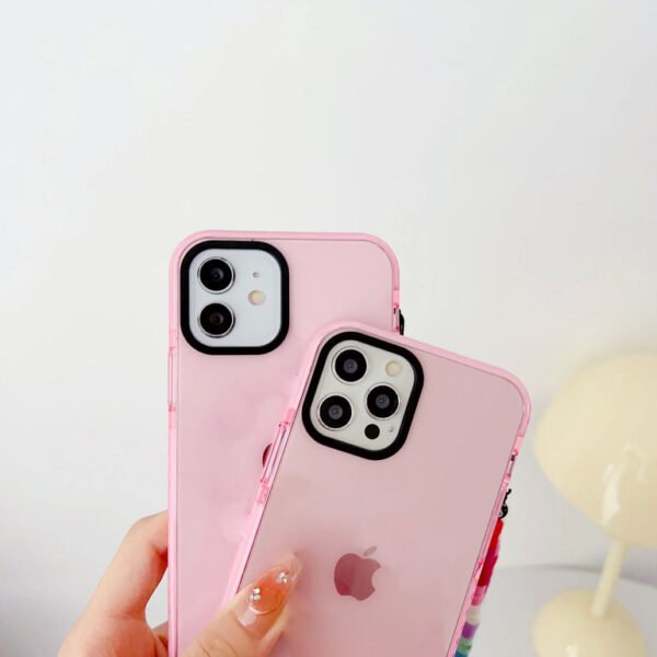 Light Pink Silicon Impact Case for iPhone With Pink Rainbow Charm - Image 6