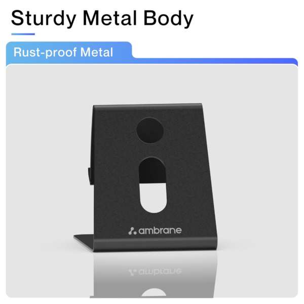 Ambrane Mobile Holding Tabletop Stand, 180 Degree View, Premium Metal Body, Wide Compatibility, Multipurpose, Anti-Skid Design (Pop Stand, Black) - Image 3