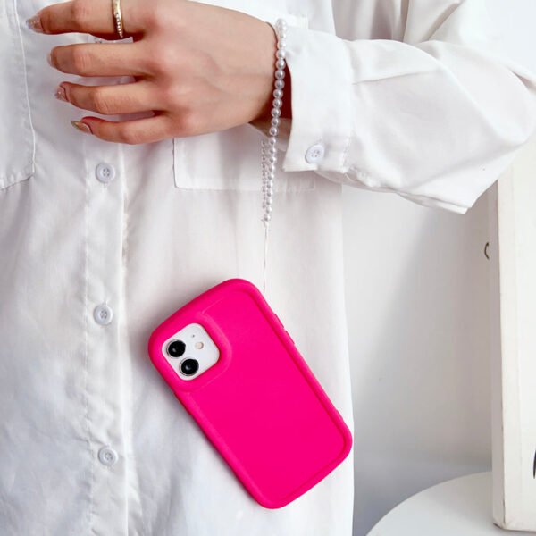 Solid Color iPhone Case With Beaded Charm ( Deep Pink ) - Image 12