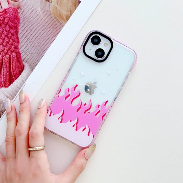 Pink Flames Y2K Designer Impact Proof Case for iPhone - Image 5
