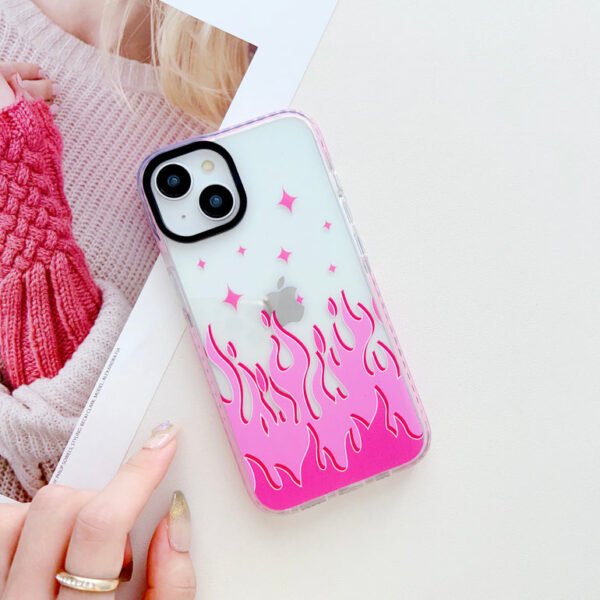 Pink Flames Y2K Designer Impact Proof Case for iPhone - Image 6