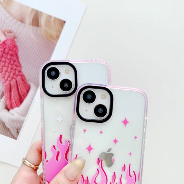 Pink Flames Y2K Designer Impact Proof Case for iPhone - Image 8