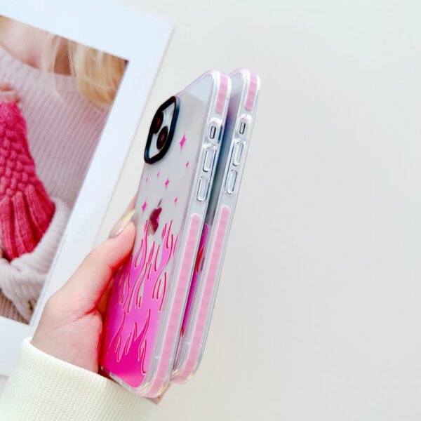 Pink Flames Y2K Designer Impact Proof Case for iPhone - Image 9