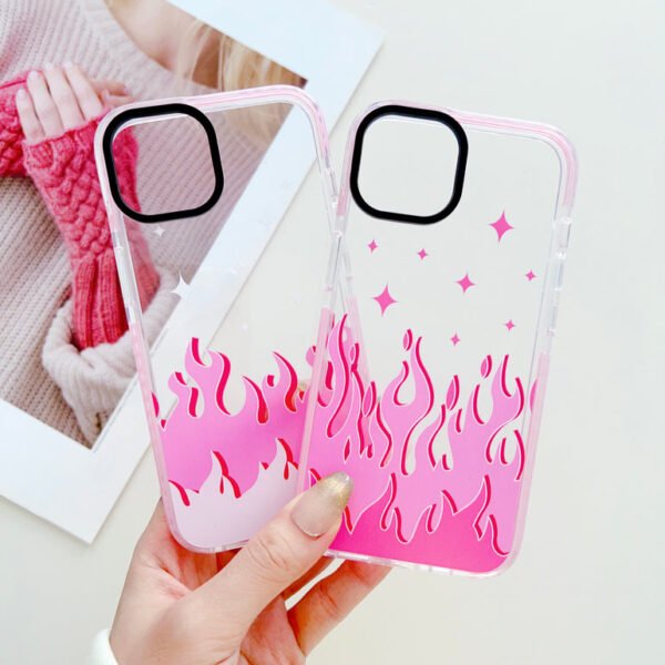 Pink Flames Y2K Designer Impact Proof Case for iPhone - Image 12