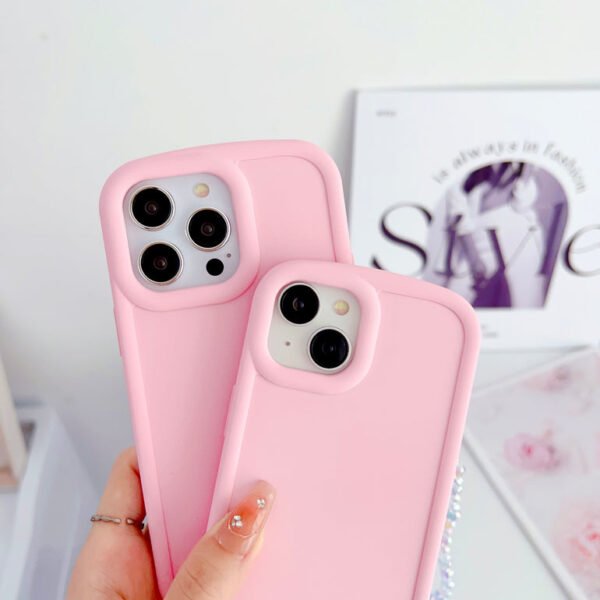 Solid Color iPhone Case With Heart Crystal Charm ( Light Pink ) - Image 5