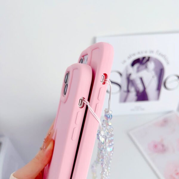 Solid Color iPhone Case With Heart Crystal Charm ( Light Pink ) - Image 6
