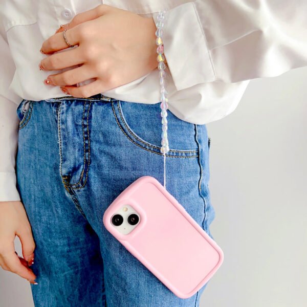 Solid Color iPhone Case With Heart Crystal Charm ( Light Pink ) - Image 11