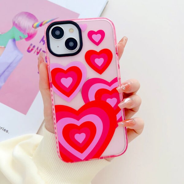 Baby Pink Heart Designer Impact Proof Case for iPhone - Image 2