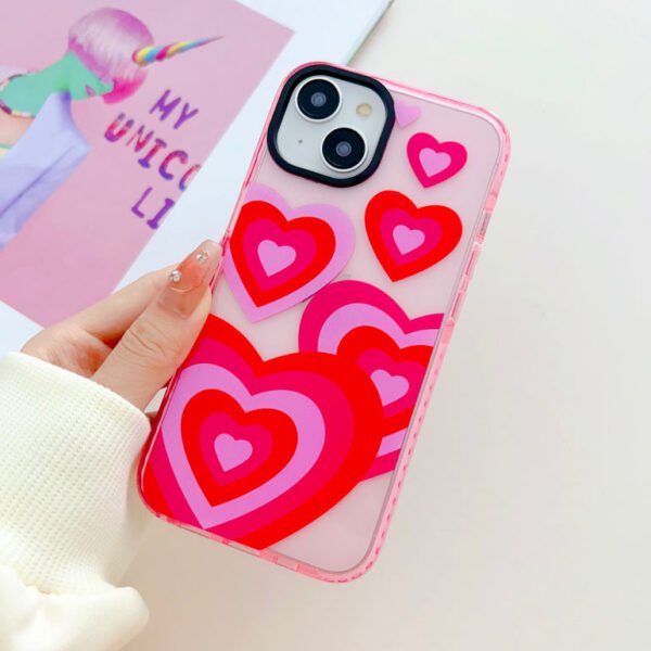 Baby Pink Heart Designer Impact Proof Case for iPhone - Image 3