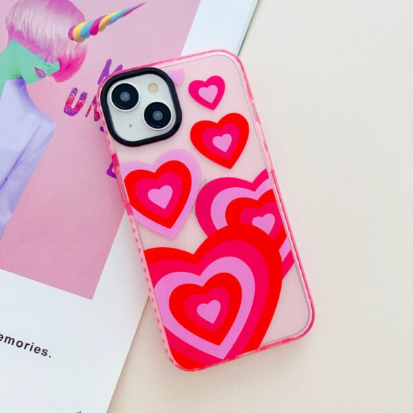 Baby Pink Heart Designer Impact Proof Case for iPhone - Image 4