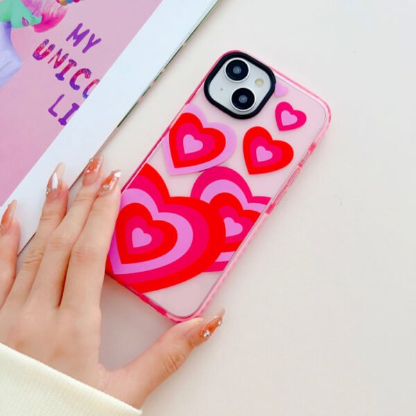 Baby Pink Heart Designer Impact Proof Case for iPhone - Image 5