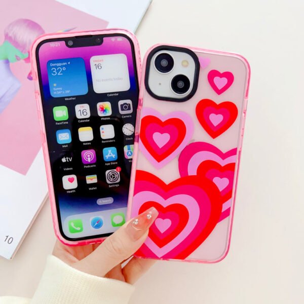 Baby Pink Heart Designer Impact Proof Case for iPhone - Image 7