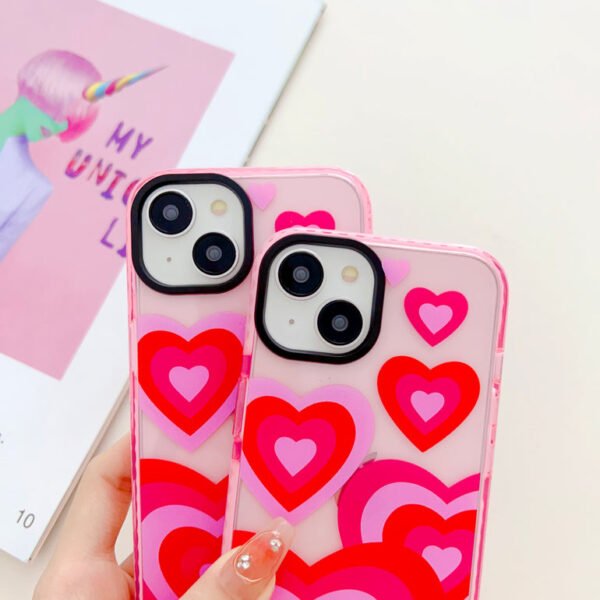 Baby Pink Heart Designer Impact Proof Case for iPhone - Image 8