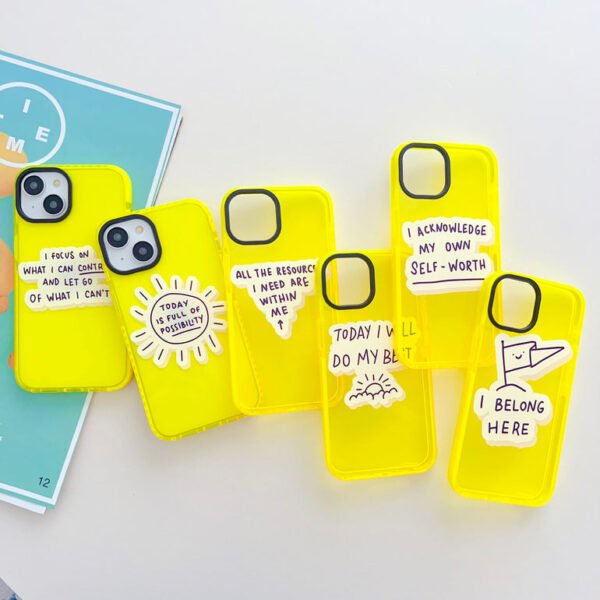 Motivational Stickers Neon Designer Impact Proof Case for iPhone