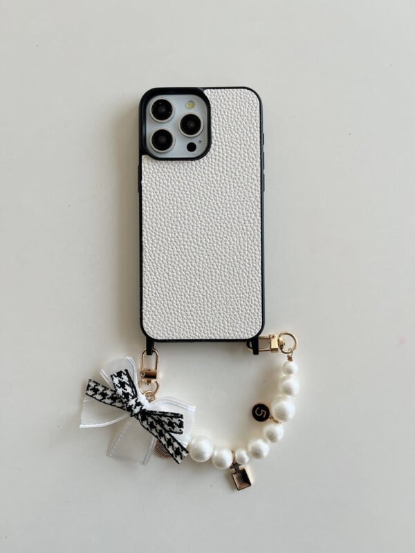 Grain Leather Customised iPhone Case with Anti Fall Hand Bracelet - Image 9