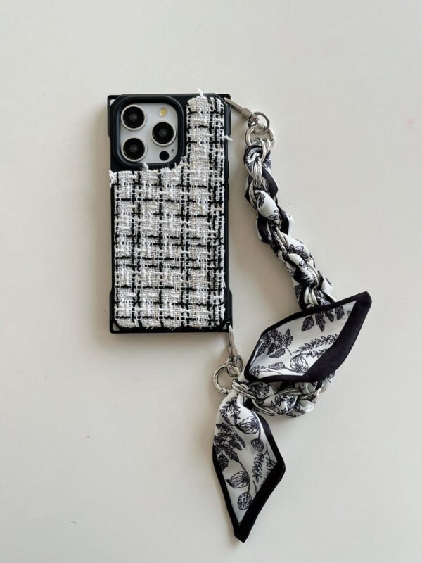 Tweed Leather Wallet Style iPhone Case - Image 2