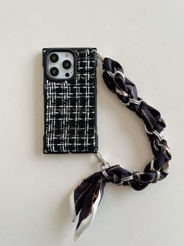 Tweed Leather Wallet Style iPhone Case - Image 3