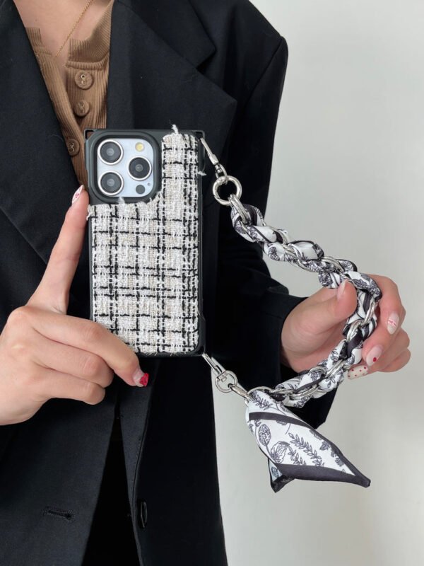 Tweed Leather Wallet Style iPhone Case - Image 12