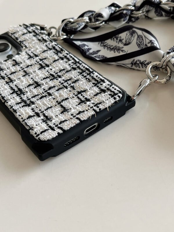 Tweed Leather Wallet Style iPhone Case - Image 14