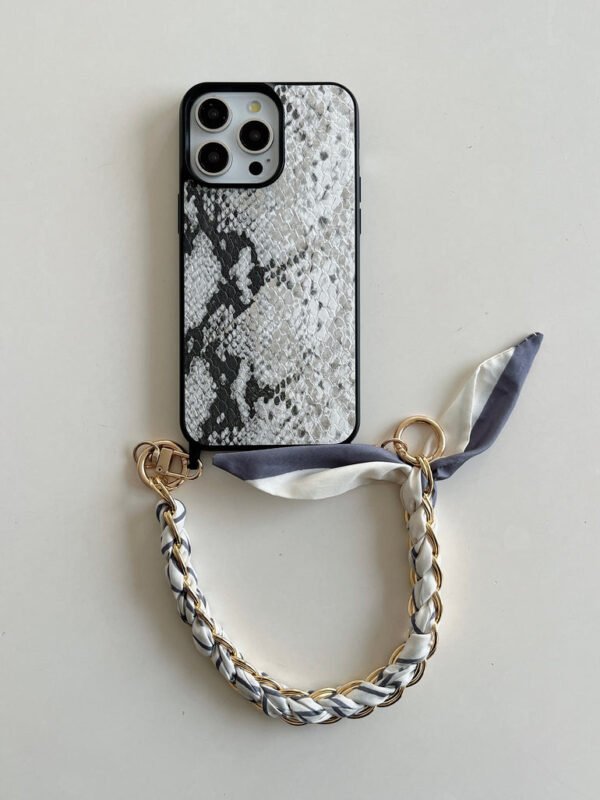 Snake Skin Holograpic iPhone Case With Anti Fall Hand Bracelet - Image 4