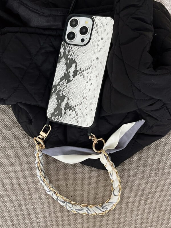 Snake Skin Holograpic iPhone Case With Anti Fall Hand Bracelet - Image 5