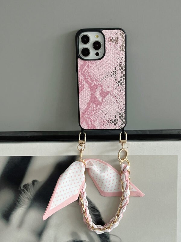 Snake Skin Holograpic iPhone Case With Anti Fall Hand Bracelet - Image 6