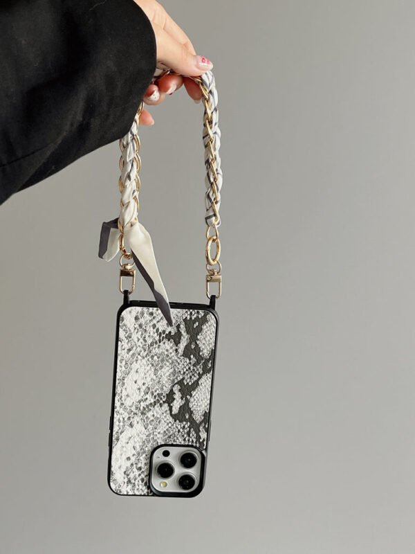 Snake Skin Holograpic iPhone Case With Anti Fall Hand Bracelet - Image 8