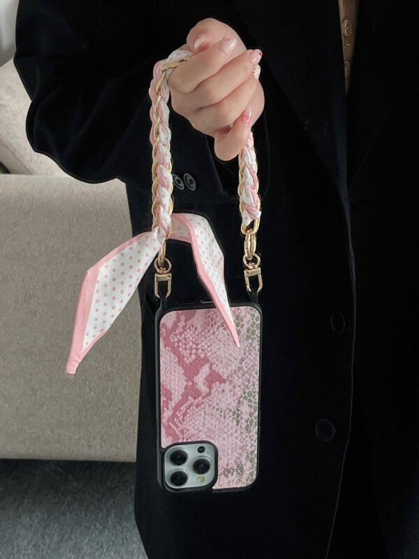 Snake Skin Holograpic iPhone Case With Anti Fall Hand Bracelet - Image 9