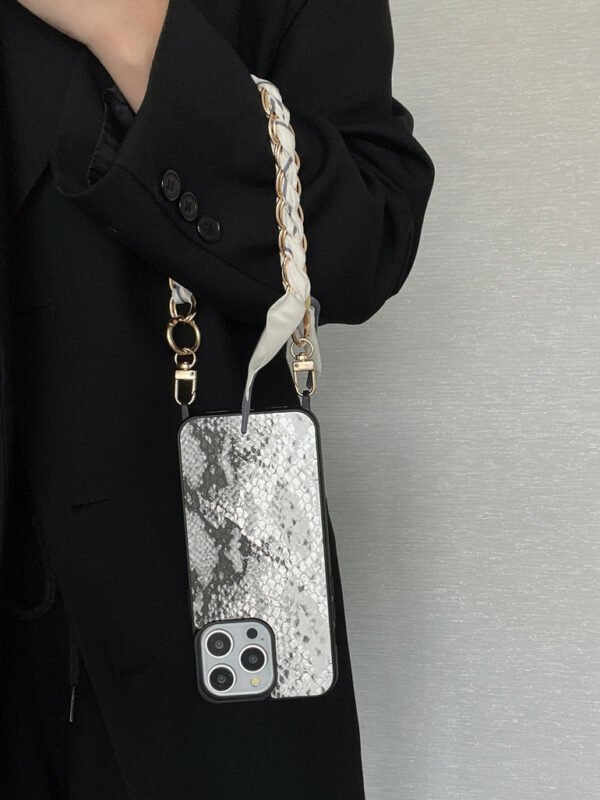 Snake Skin Holograpic iPhone Case With Anti Fall Hand Bracelet - Image 12
