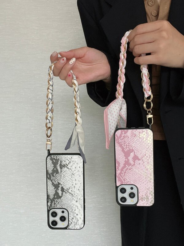 Snake Skin Holograpic iPhone Case With Anti Fall Hand Bracelet - Image 13