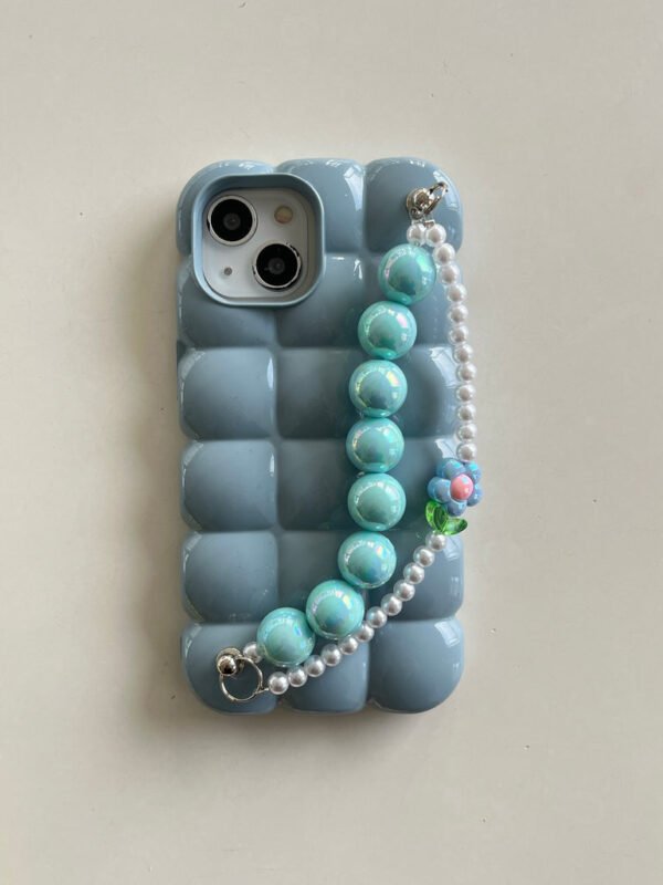 Cute Bubble Shape Silicon iPhone Case With Anti Fall Charm for iPhone - Image 4