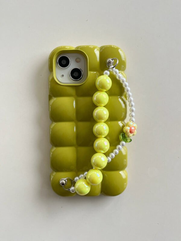 Cute Bubble Shape Silicon iPhone Case With Anti Fall Charm for iPhone - Image 5