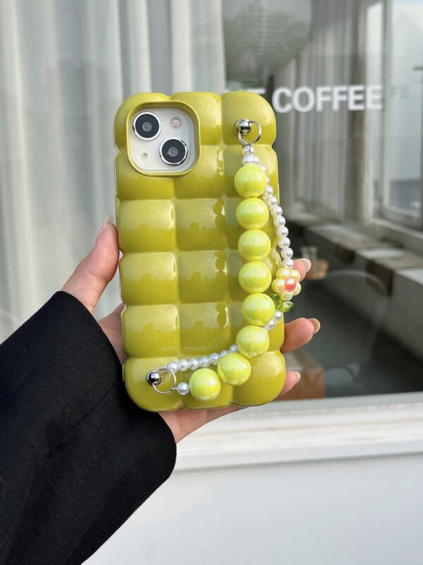 Cute Bubble Shape Silicon iPhone Case With Anti Fall Charm for iPhone - Image 2