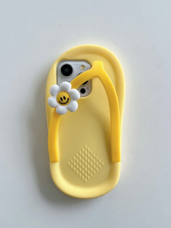 Cute Slipper Design 3D Silicon Case for iPhone ( Yellow ) - Image 3