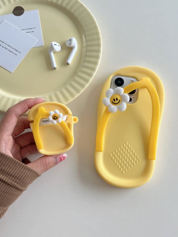 Cute Slipper Design 3D Silicon Case for iPhone ( Yellow ) - Image 4