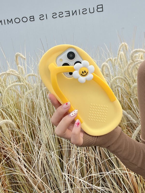 Cute Slipper Design 3D Silicon Case for iPhone ( Yellow ) - Image 2