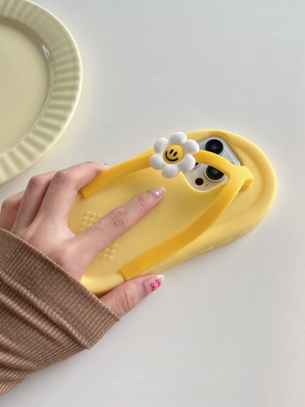 Cute Slipper Design 3D Silicon Case for iPhone ( Yellow ) - Image 6