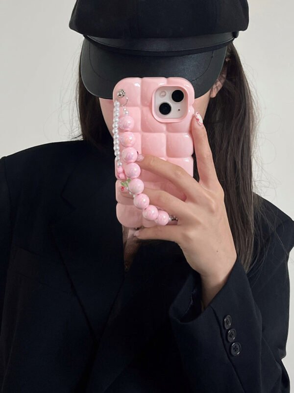 Cute Bubble Shape Silicon iPhone Case With Anti Fall Charm for iPhone - Image 14