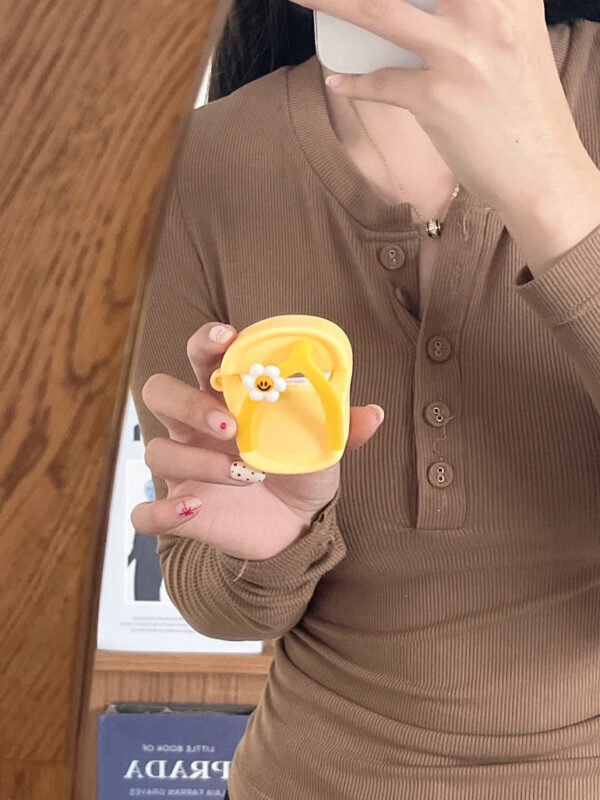 Cute Slipper Design 3D Silicon Case for iPhone ( Yellow ) - Image 9