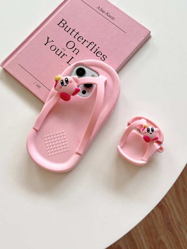 Slip On Designer Silicon Case for iPhone With Cute Teddy Charm ( Pink ) - Image 2