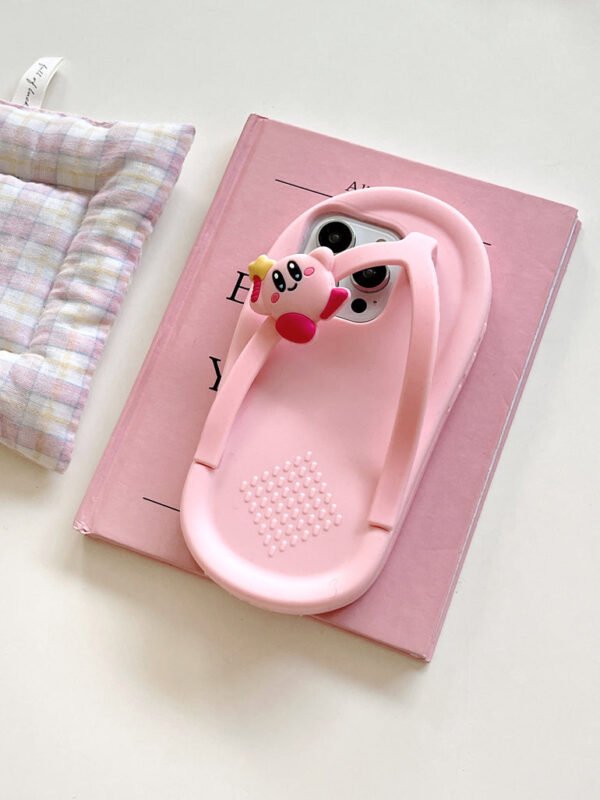 Slip On Designer Silicon Case for iPhone With Cute Teddy Charm ( Pink ) - Image 5