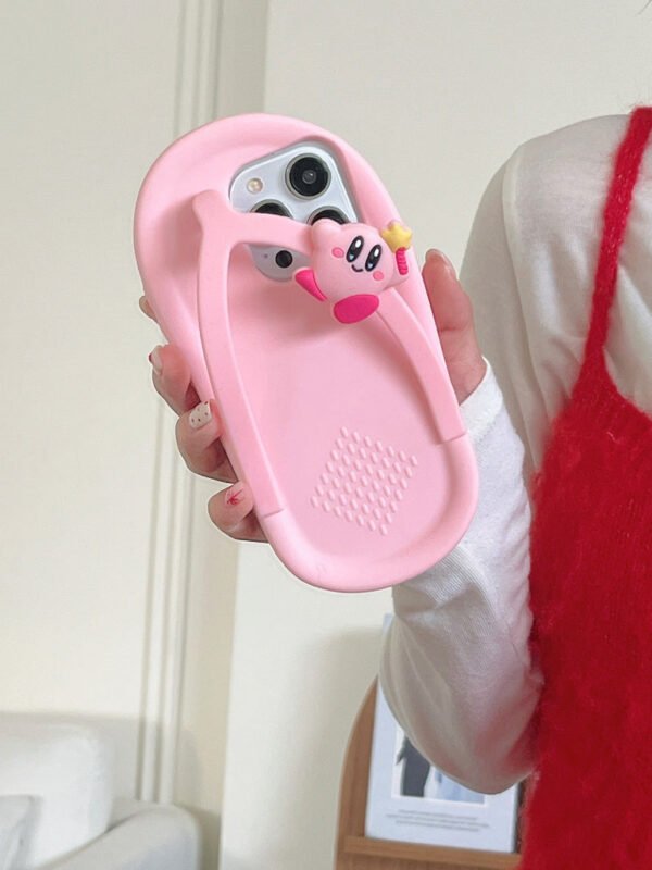 Slip On Designer Silicon Case for iPhone With Cute Teddy Charm ( Pink ) - Image 6
