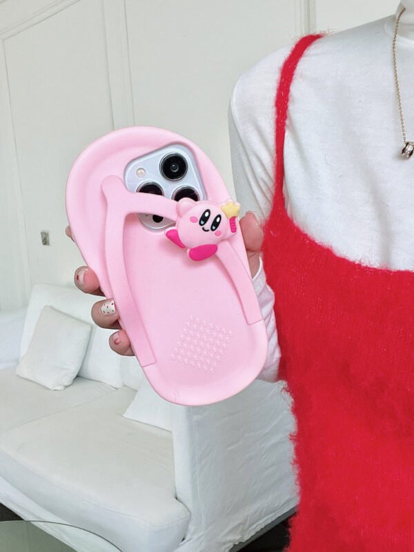 Slip On Designer Silicon Case for iPhone With Cute Teddy Charm ( Pink ) - Image 7