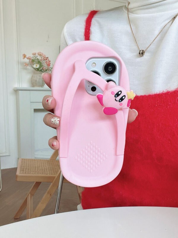 Slip On Designer Silicon Case for iPhone With Cute Teddy Charm ( Pink ) - Image 8