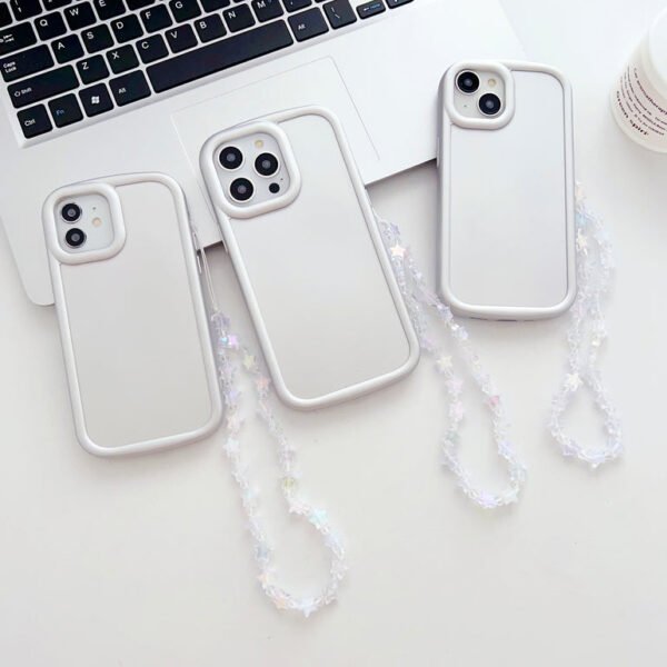 Solid Color Case For iPhone With Star Charm ( Gray ) - Image 2